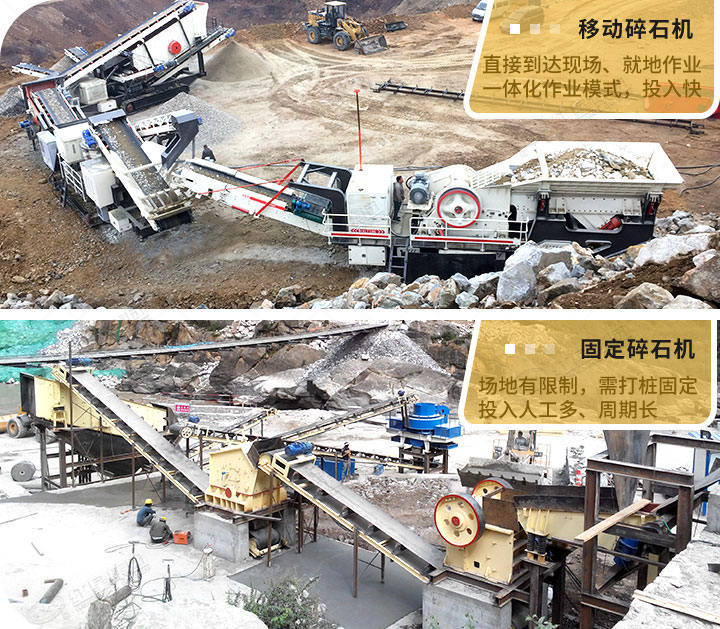 固定式、移動式現場對比圖